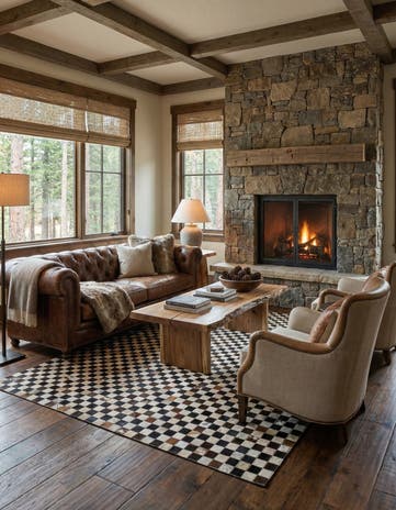 5' 1 x 8' Cowhide Leather Rug