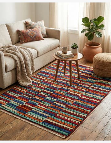 4' 2 x 5' 9 Hand Knotted Moroccan Wool Rug