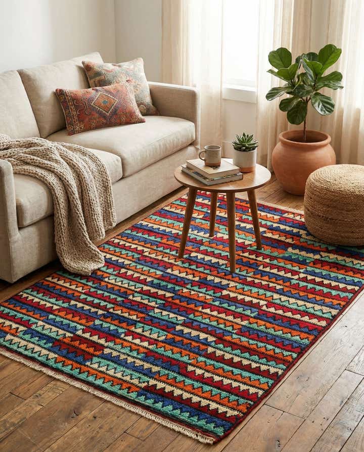 4' 2 x 5' 9 Hand Knotted Moroccan Wool Rug