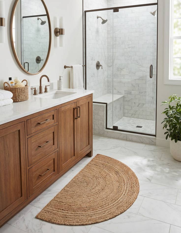 Detail image of  2' 7 x 4' 1  Hand Braided Jute Hearth Rug