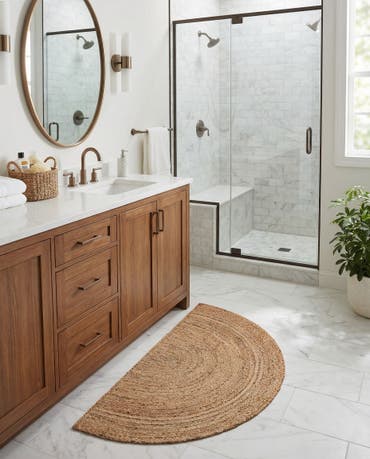  2' 7 x 4' 1  Hand Braided Jute Hearth Rug