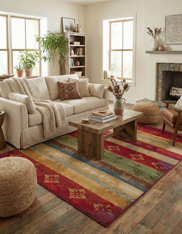 Detail image of 6' x 9'  Washable Modern Indoor / Outdoor Rug