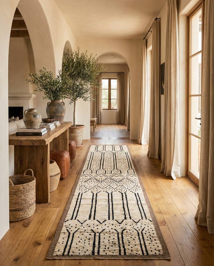 Detail image of 4' 4 x 15' 9 Hand Knotted Moroccan Wool Runner Rug