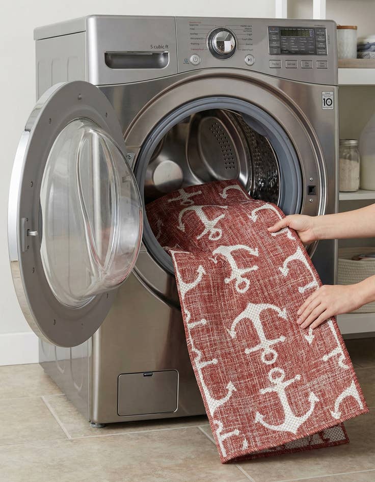 Detail image of 2' x 8'  Washable Coastal Indoor / Outdoor Runner Rug