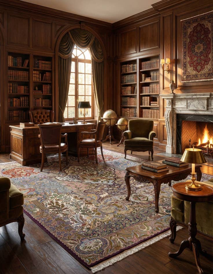 Detail image of  9' 9 x 13' 1  Hand Knotted Kashmar Persian Wool Rug