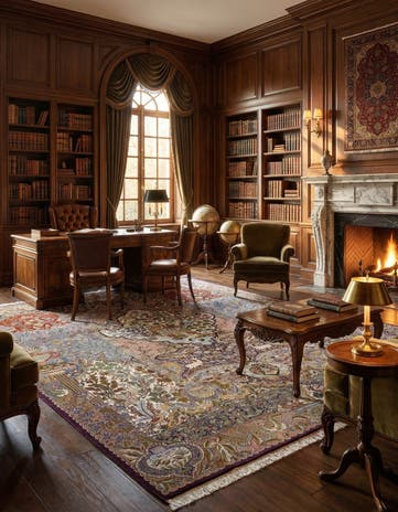 9' 9 x 13' 1 Hand Knotted Kashmar Persian Wool Rug