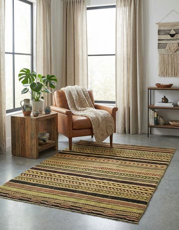 3' 4 x 4' 7 Hand Knotted Modern Ziegler Rug