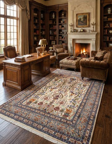 8' 2 x 11' 2 Hand Knotted Kashmar Persian Wool Rug