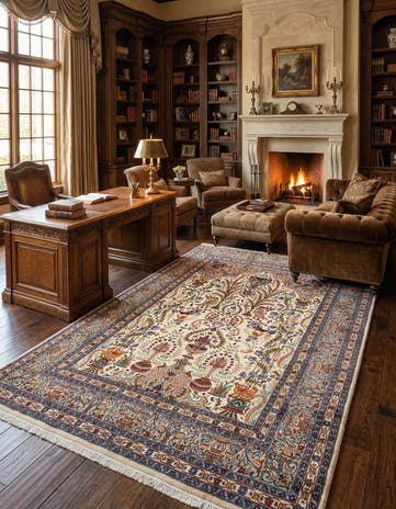 8' 2 x 11' 2 Hand Knotted Kashmar Persian Wool Rug