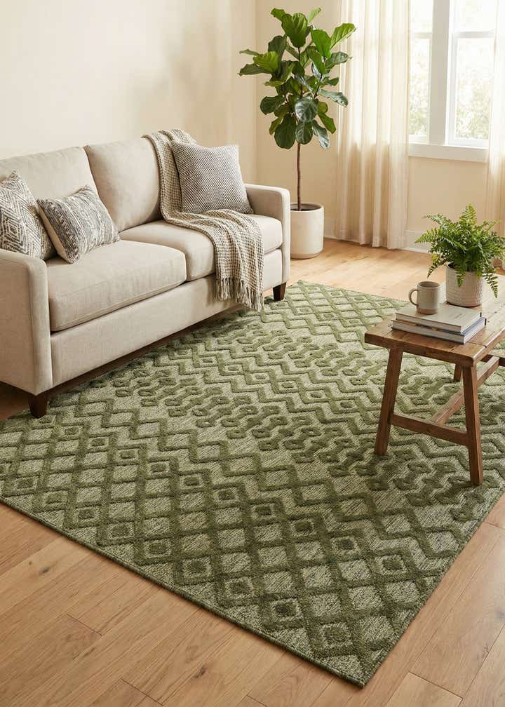 6' x 9' Easy-Clean Trellis Textured Indoor / Outdoor Rug