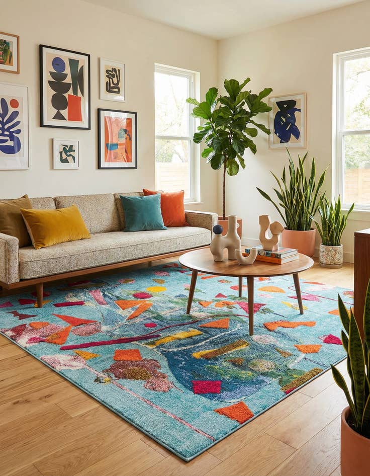 Detail image of 6' x 9'  Washable Vivid Rug