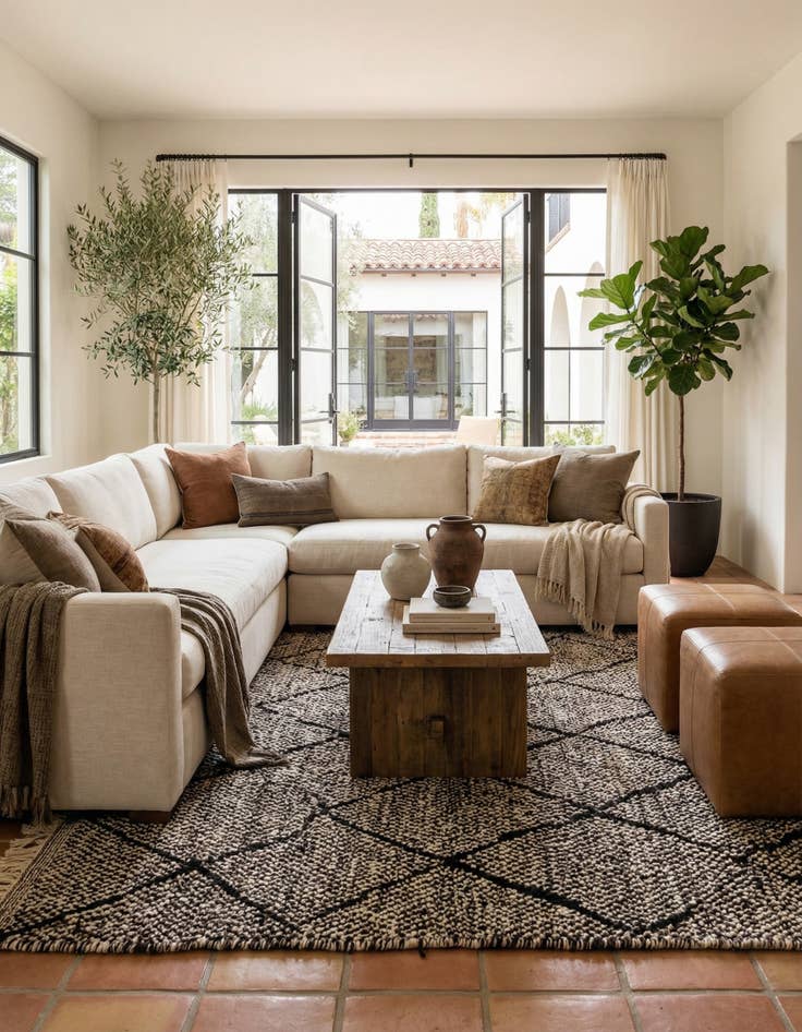 Detail image of 6' 6 x 9' 6  Hand Knotted Moroccan Wool Rug