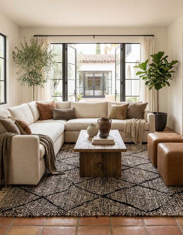 6' 6 x 9' 6 Hand Knotted Moroccan Wool Rug