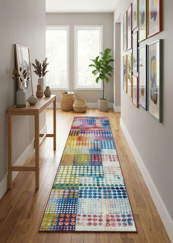 2' 7 x 12' Easy-Clean Modern Indoor / Outdoor Runner Rug