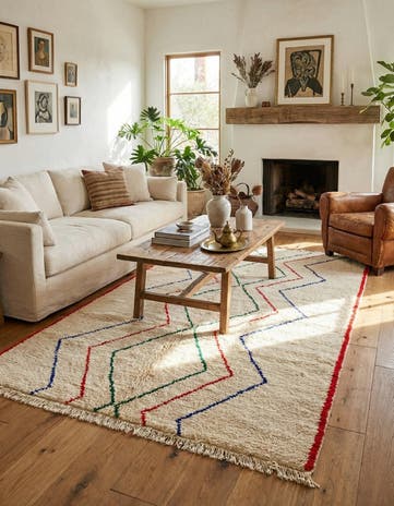 5' 5 x 8' Hand Knotted Moroccan Wool Rug