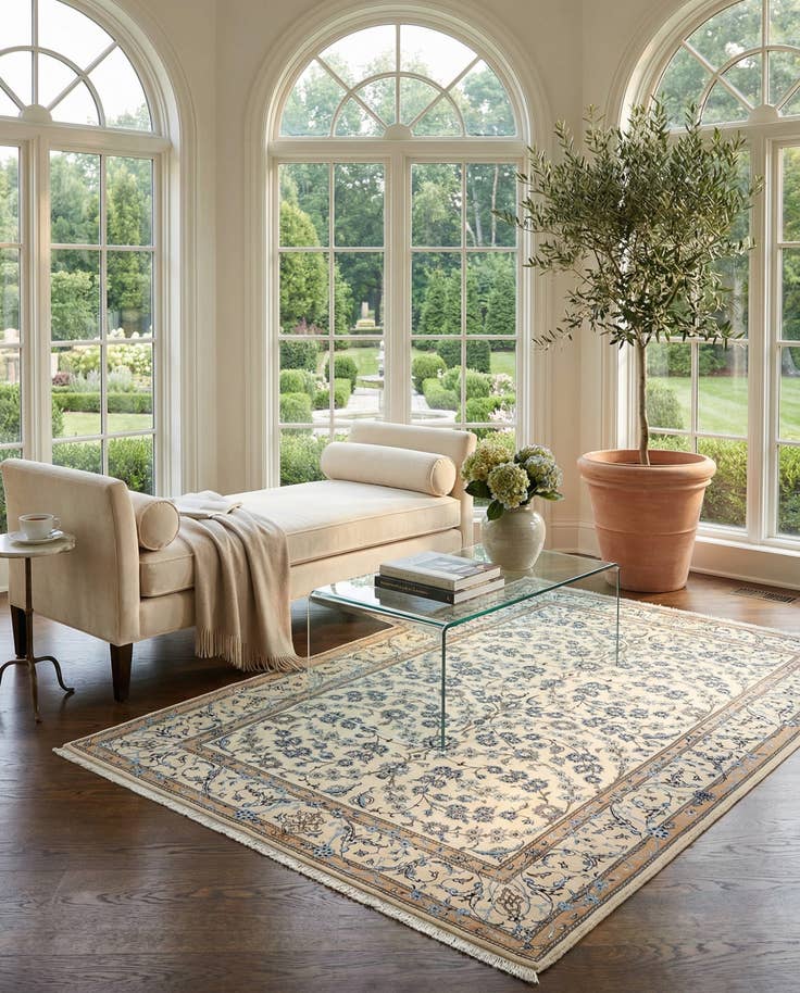 Detail image of 5' 3 x 8' 6 Hand Knotted Nain Rug