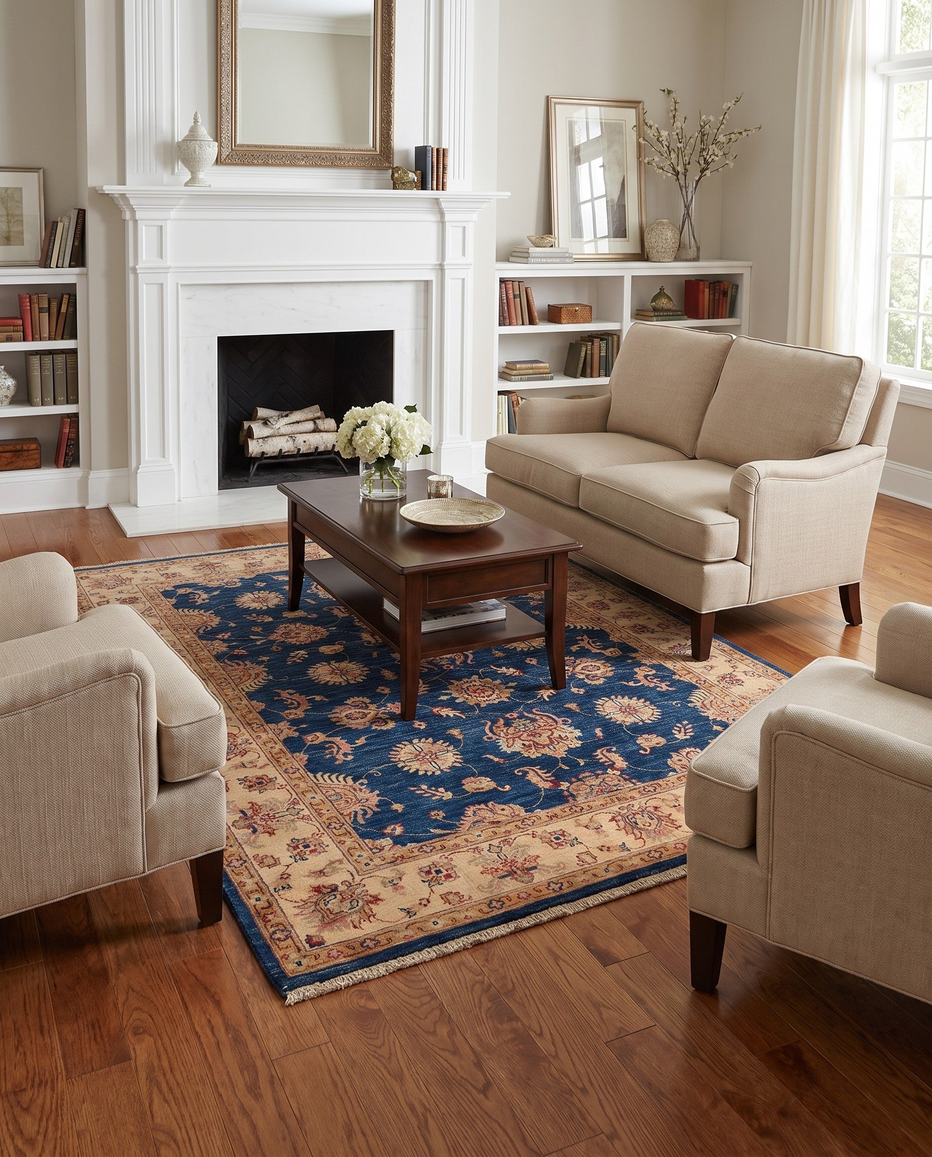 5' 1 x 6' 5 Hand Knotted Ziegler Rug