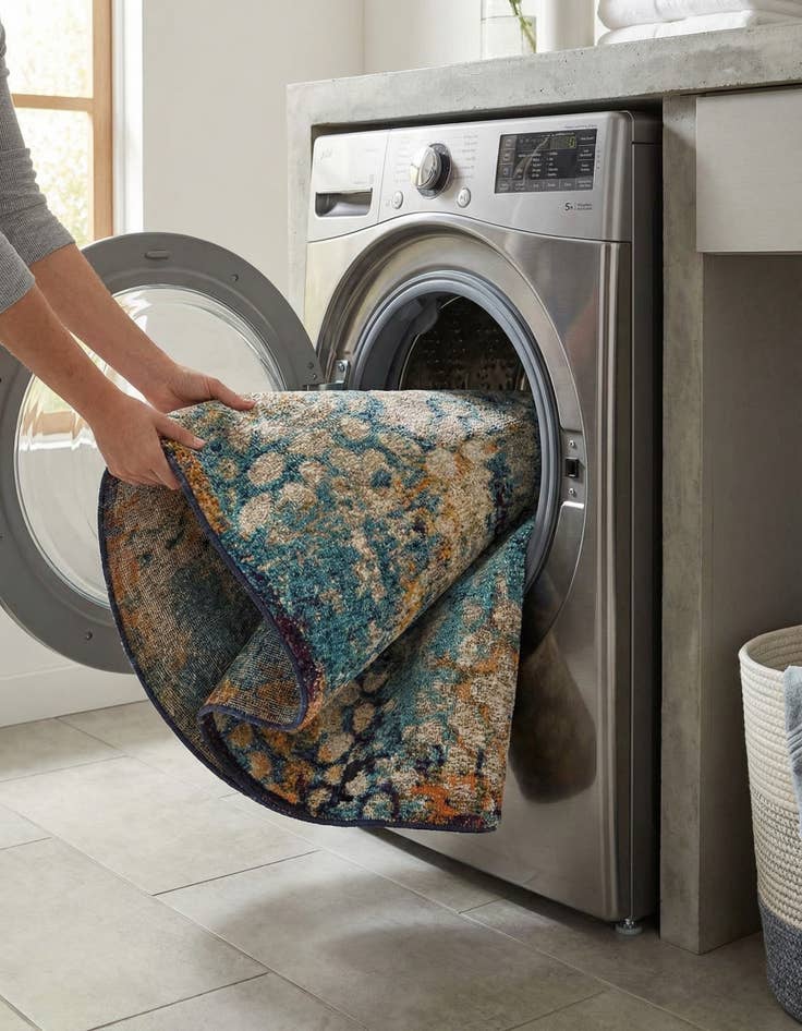 Detail image of 8' x 8'  Washable Arte Round Rug