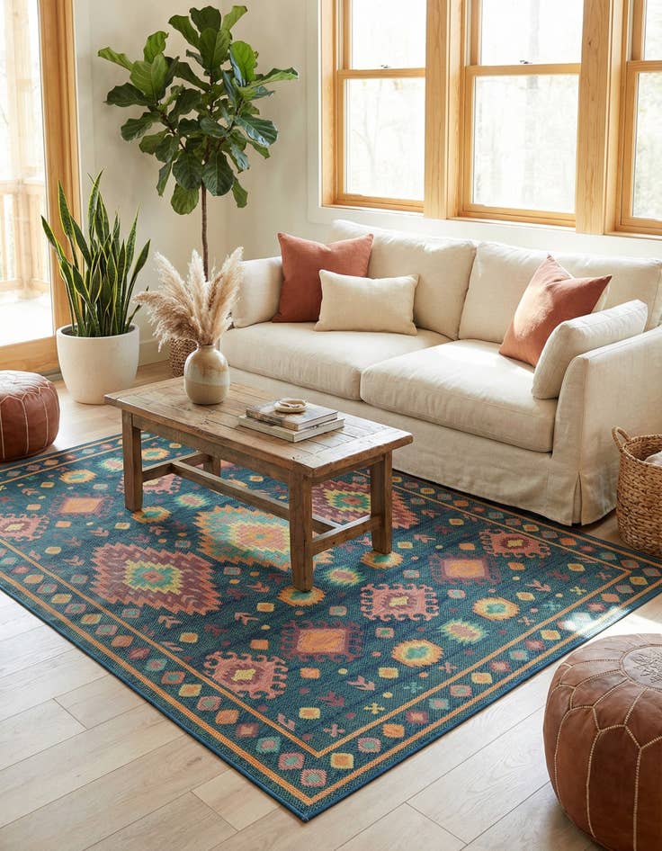 Detail image of  9' x 12'  Washable Baja Indoor / Outdoor Rug