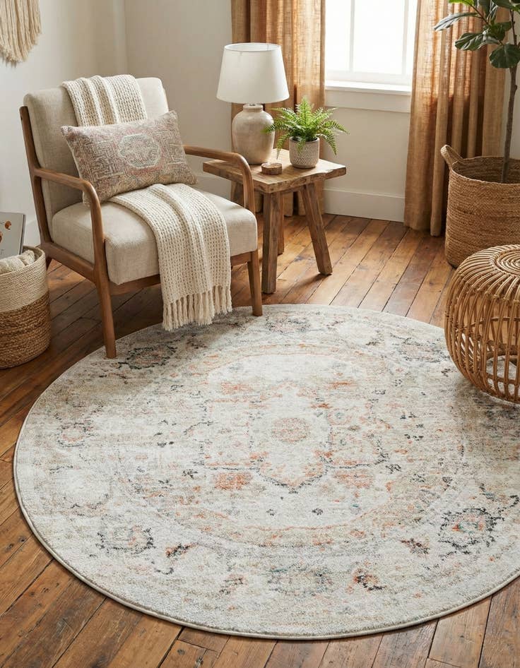 Detail image of 5' 3 x 5' 3 Madeline Vintage Round Rug