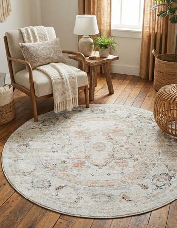 Ivory Madeline Vintage Round Rug