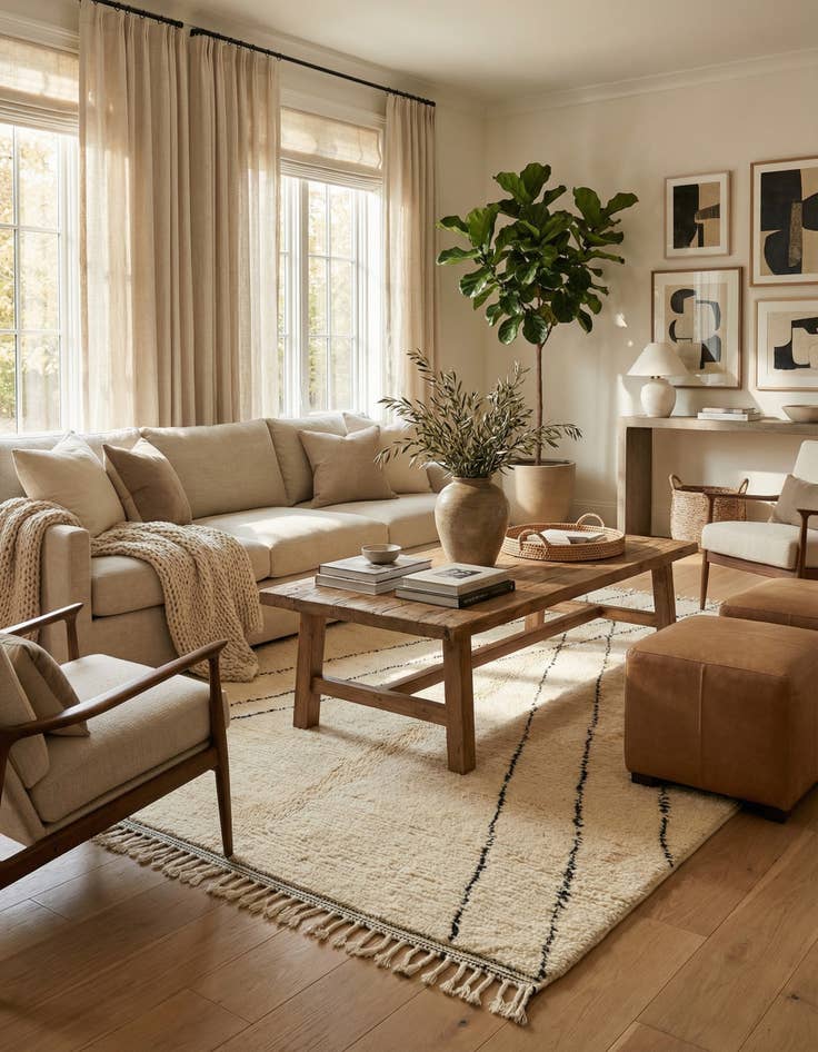 Detail image of 7' 2 x 9' 6  Hand Knotted Moroccan Wool Rug