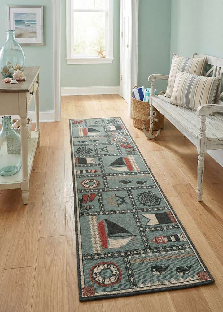 2' x 8' Easy-Clean Coastal Indoor / Outdoor Runner Rug