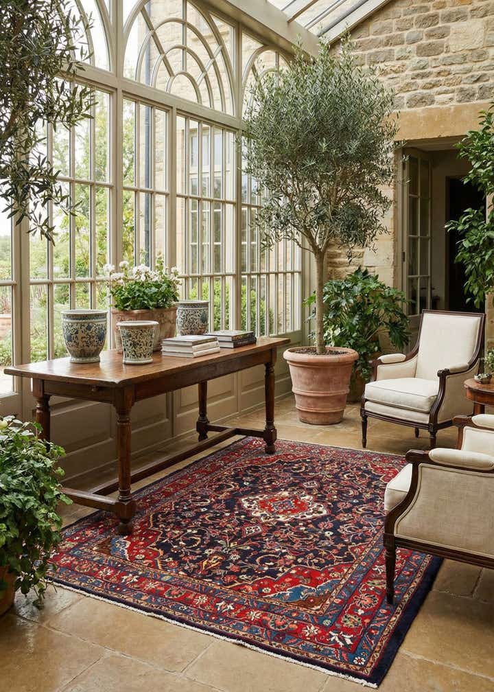 7' 3 x 9' 11 Hamedan Wool Rug