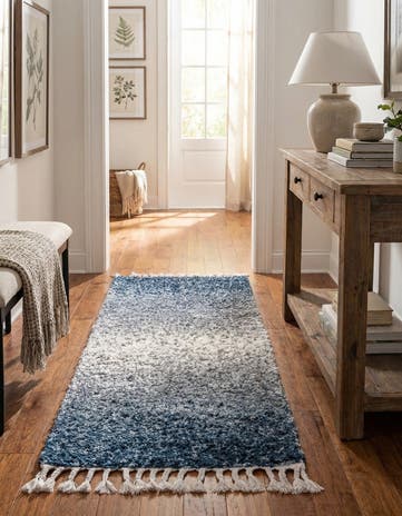 Blue Athena Shag Runner Rug