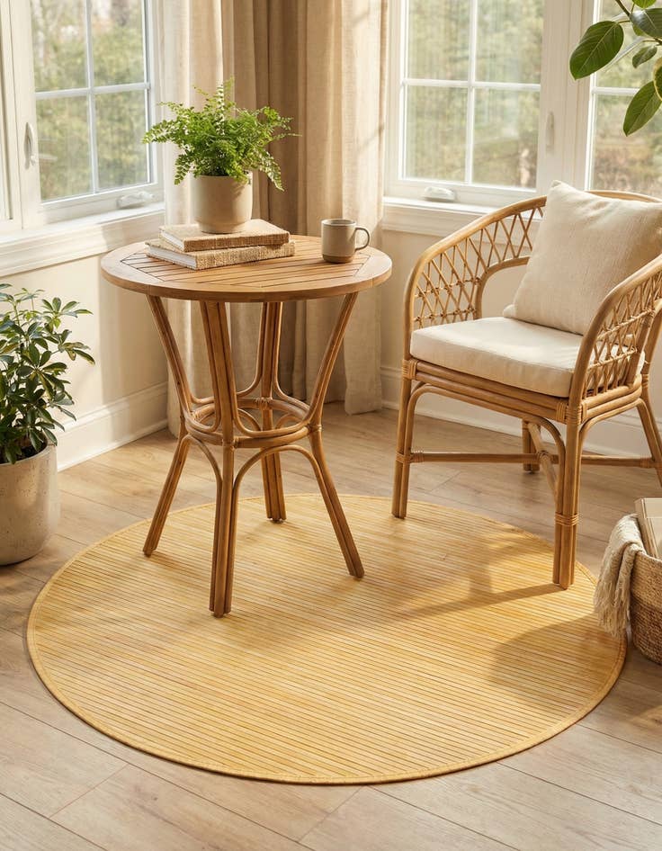 Detail image of  3' 3 x 3' 3 Bamboo Round Rug