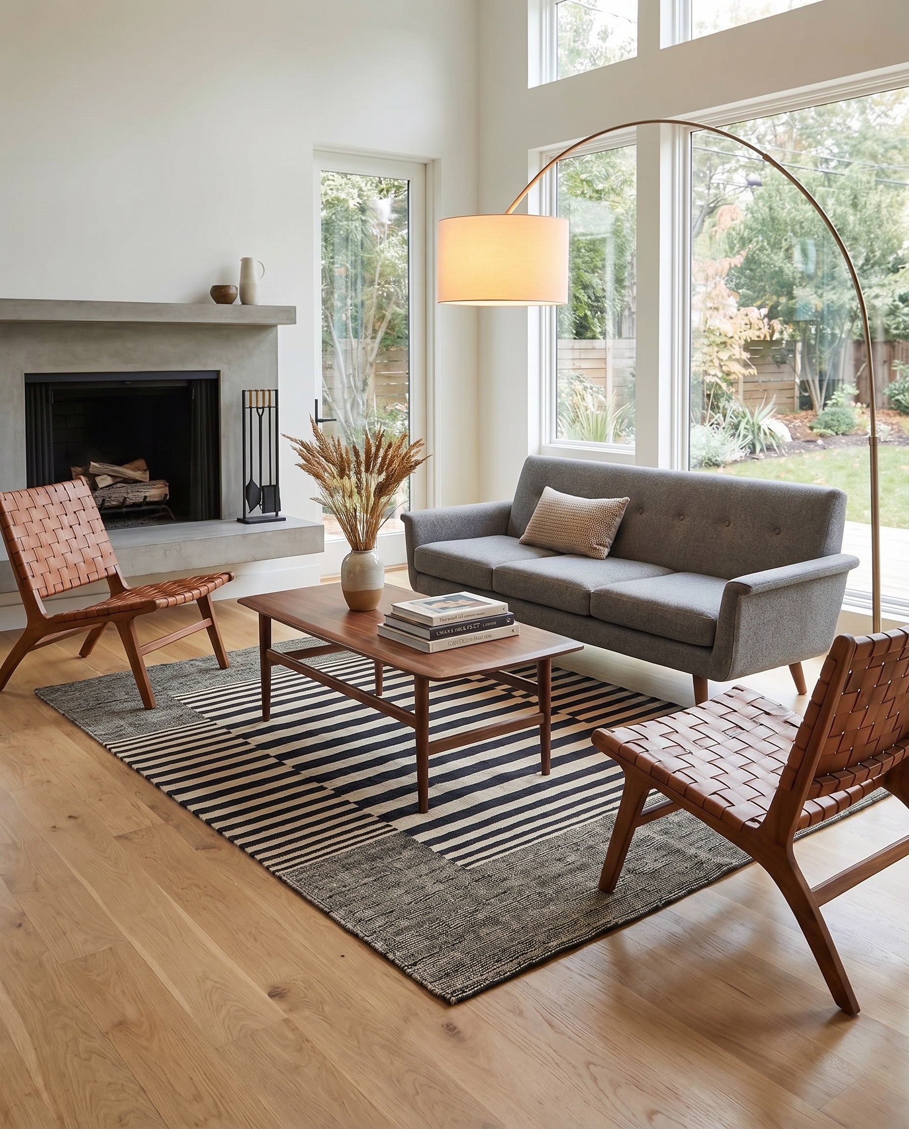 4' 4 x 6' Hand Woven Kilim Modern Wool Rug