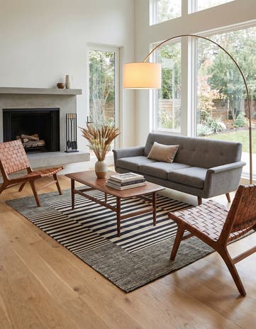 4' 4 x 6' Hand Woven Kilim Modern Wool Rug
