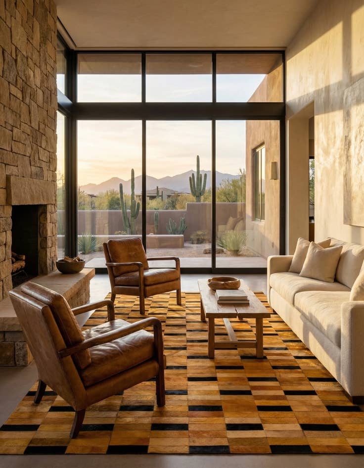 Detail image of 4' 11 x 8' Cowhide - Patchwork Rug