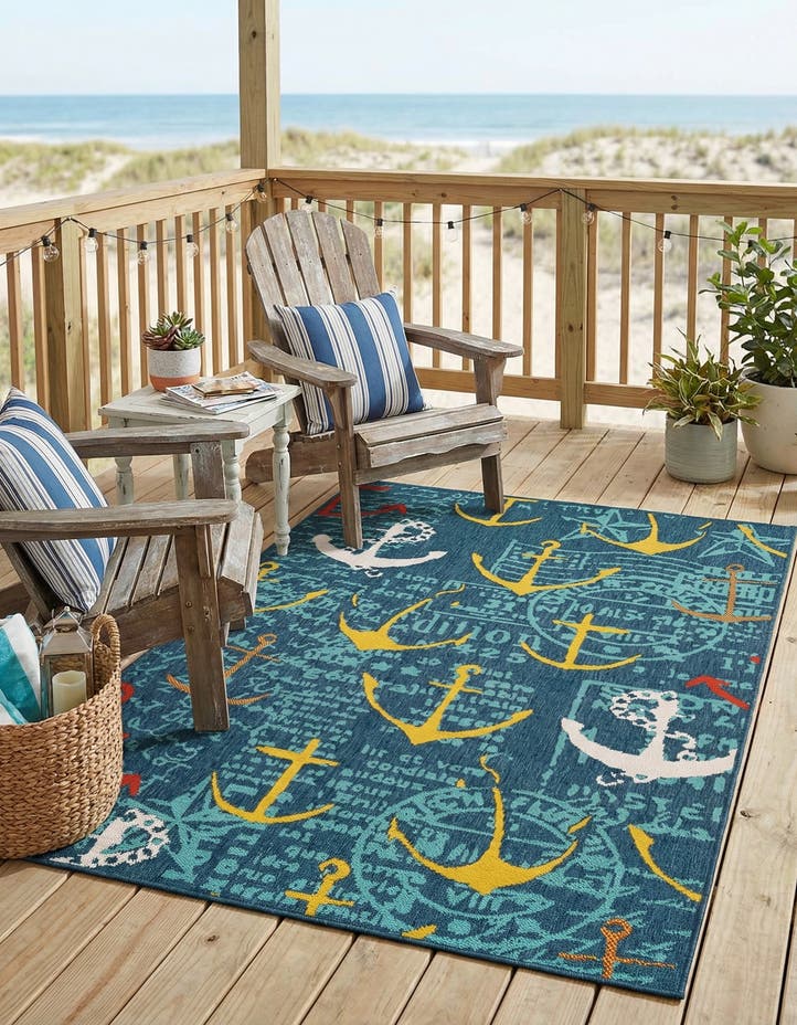 4' x 6' Easy-Clean Coastal Indoor / Outdoo...