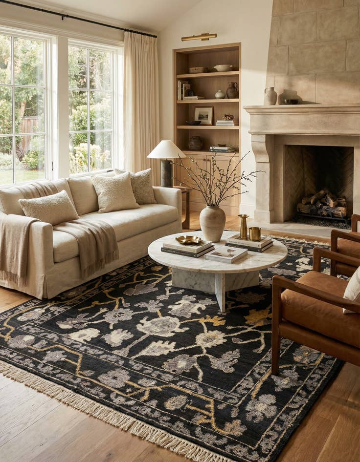 Detail image of 9' 1 x 12' 9  Hand Knotted Darya Wool Rug