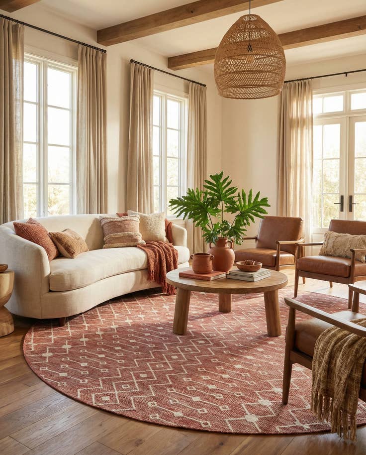 Detail image of 10' 8 x 10' 8 Easy-Clean Lattice Indoor / Outdoor Round Rug