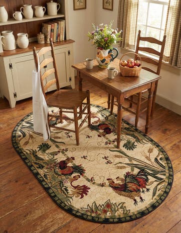 3' x 5' 3 Pastoral Oval Rug