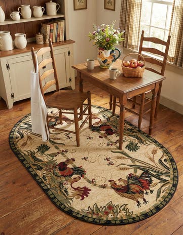 3' x 5' 3 Country Oval Rug