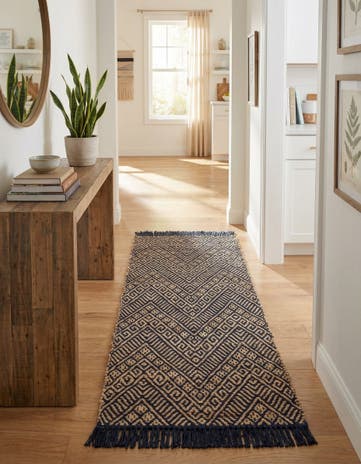 2' x 5' 1 Handmade Braided Jute Runner Rug