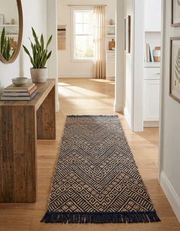 2' x 5' 1 Handmade Braided Jute Runner Rug