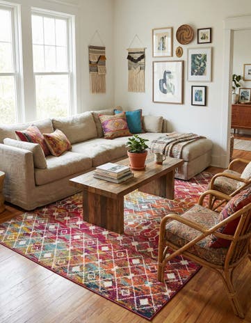 9' x 12' Moroccan Trellis Rug