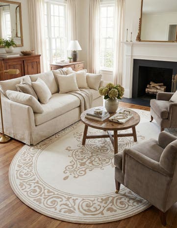 Snow White Hermitage Oval Rug