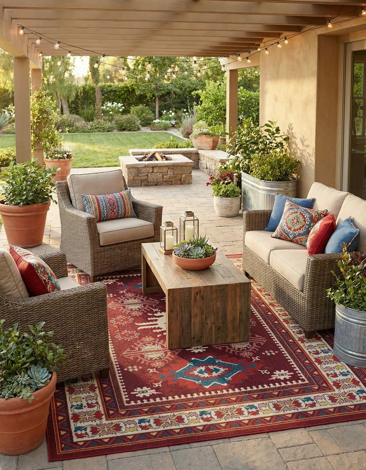 7' 10 x 10' Easy-Clean Baja Indoor / Outdoor Rug