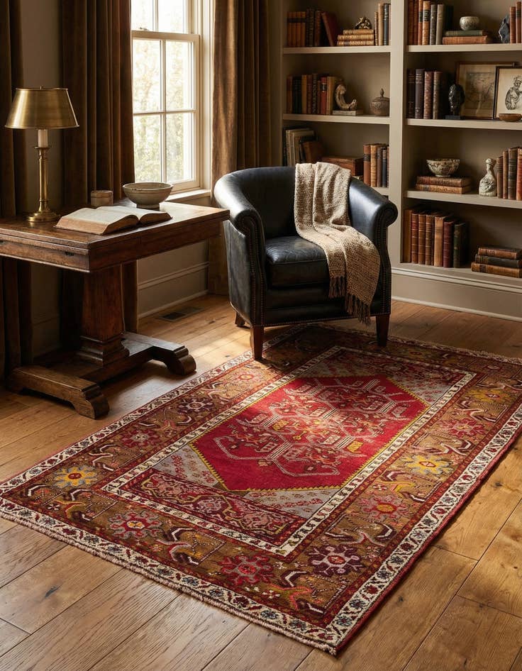 Detail image of 3' 4 x 5' 3  Hand Knotted Anatolian Oriental Wool Rug