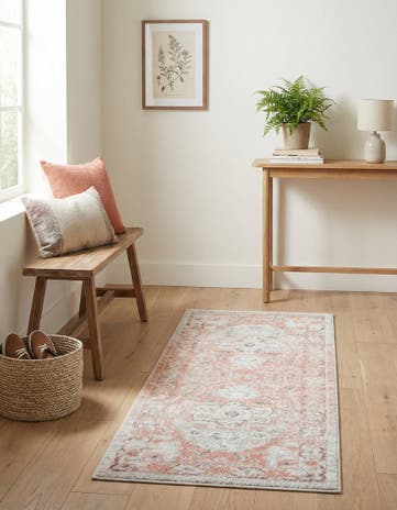 Rose Pink Madeline Vintage Runner Rug