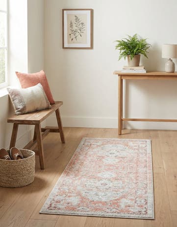Rose Pink Madeline Vintage Runner Rug