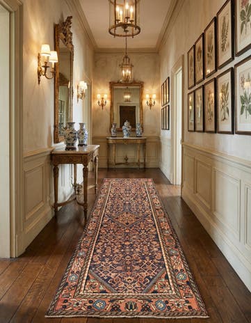 3' 7 x 9' 10 Hamedan Wool Runner Rug