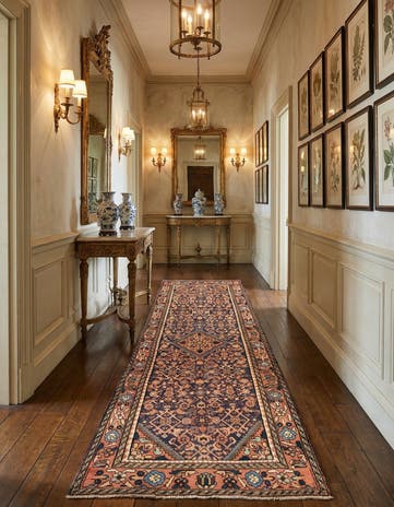 3' 7 x 9' 10 Hamedan Wool Runner Rug