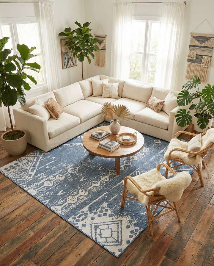 10' 8 x 10' 8 Easy-Clean Bohemian Indoor / Outdoor Square Rug