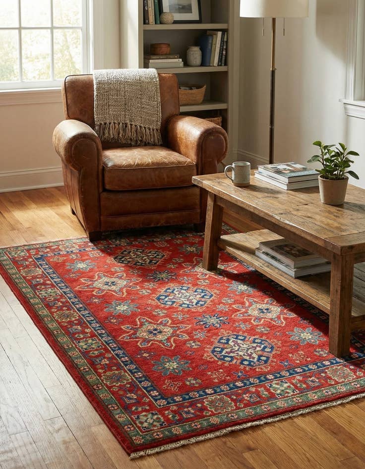 Detail image of 4' x 6'  Hand Knotted Kazak Rug